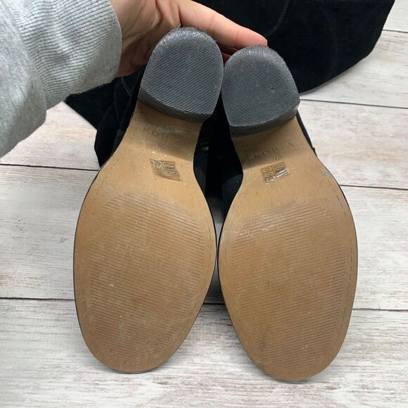 KDB SUEDE BOOTS OVER THE KNEE ANTHROPOLOGIE LOGAN BLACK 10 HEELS - Picture 7 of 16